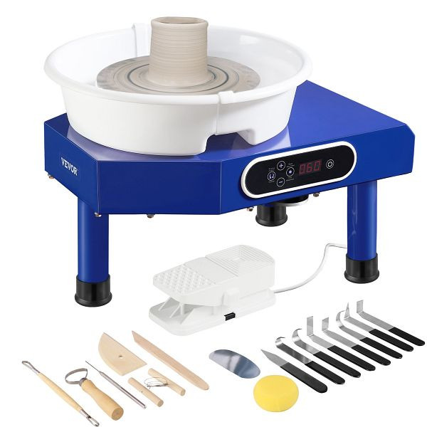 VEVOR Töpferscheibe Keramik Rad Maschine 350 W, Elektrische Töpferscheibe Maschine 25 cm 300 U/min Töpferscheibenmaschine, SJ350W0300RPM8VTNV2