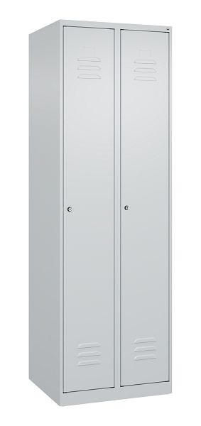 C+P Mehrzweckschrank Classic PLUS, Wäsche-Spind, 2 Abteile, 1850x600x500mm, 7035/7035, Zylinderschlösser, 080000-20B S10021