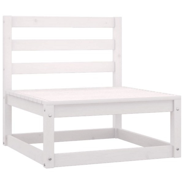 vidaXL Garten-Mittelsofa Weiß Massivholz Kiefer, 805666