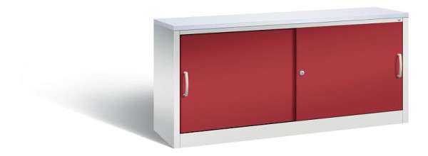 C+P Schiebetürenschrank Acurado-2000, H720xB1600xT400 mm, Grau/Rubinrot/DBS Hellgrau, 5724-00 S10062