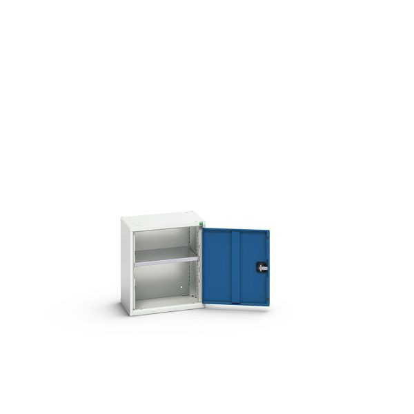 bott verso Hängeschrank mit Flügeltür, mit 1 Fachboden, BxTxH: 525 x 350 x 600 mm, Lichtgrau / Enzianblau, 16926002.11