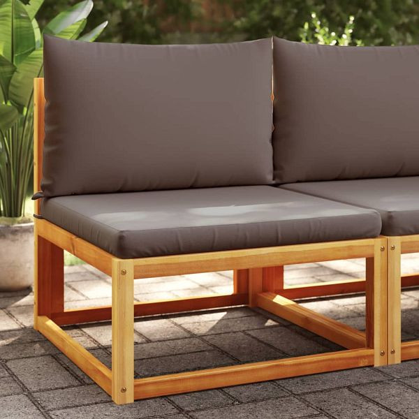 vidaXL Gartensessel ohne Armlehnen mit Kissen Massivholz Akazie, 4008173