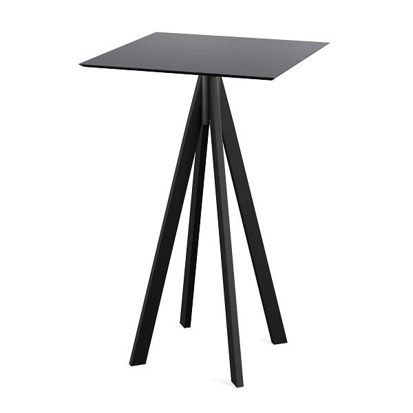 Feros Infinity Stehtisch Schwarz gestell + Schwarz HPL 70x70 cm, 120041077