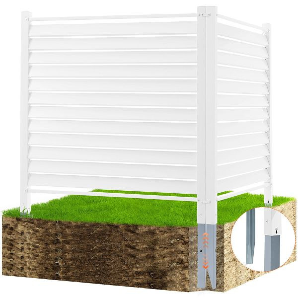 VEVOR 48" B x 48" H Vinyl-Sichtschutzzaunpaneele, Sichtschutz-Set, Lamellenpaneele (2 Paneele), PVCYSWLMB48X1YA2SV0