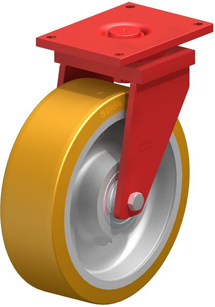 Blickle LS-GTH 604K Stahlgeschweißte Schwerlast-Lenkrolle, schwere Drehkranz-Ausführung, Blickle Extrathane®, Hellbraun, 755056
