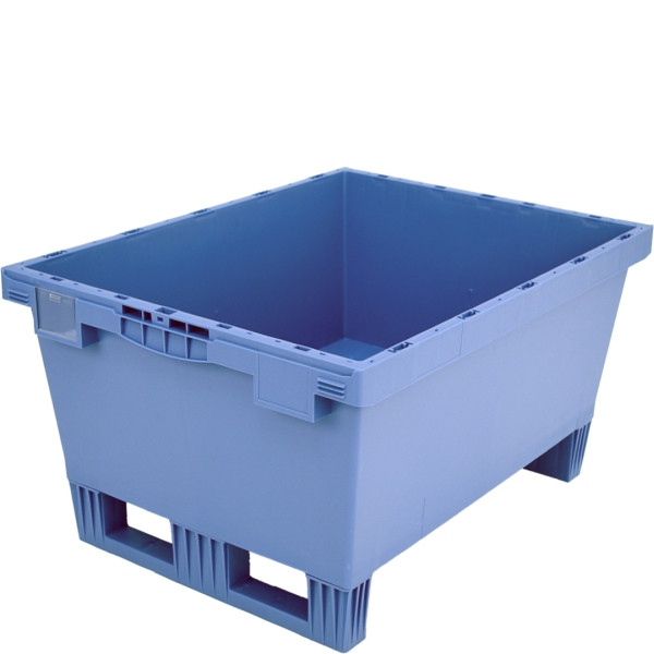 BITO Mehrwegbehälter MB Deckel/Bügel/Kufe /MB 86321RKufe 800x600x323 taubenblau, Rippenboden Kufe, C0402-0044