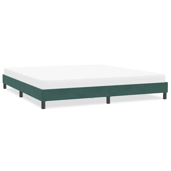 vidaXL Bettgestell ohne Matratze Dunkelgrün 200x210 cm Samt, 4101376