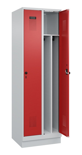 C+P Spind Evolo PLUS, mit Sockel, 2 Abteile, 1950x600x500mm, 7035/3000, Verschluss Drehriegel, 049020-20F S10003