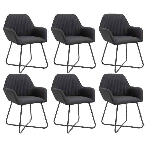 vidaXL Esszimmerstühle 6 Stück Schwarz Stoff, 277107, 8719883695679