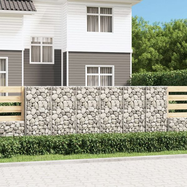 vidaXL Gabionenwand mit Abdeckung Verzinkter Stahl 300x50x100 cm, 143592