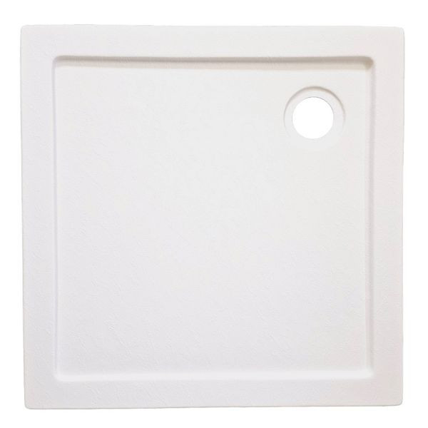 Sanotechnik Eck-Brausetasse Acryl 80 x 80 x 4cm Steineffekt weiß, G80SW