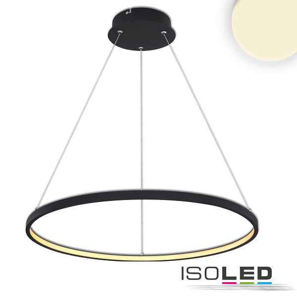 ISOLED LED Hängeleuchte Ring 29W, schwarz, warmweiß, 115657