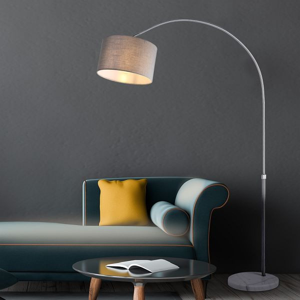 monzana Design Bogenlampe Grau 150-175cm verstellbar, 108093