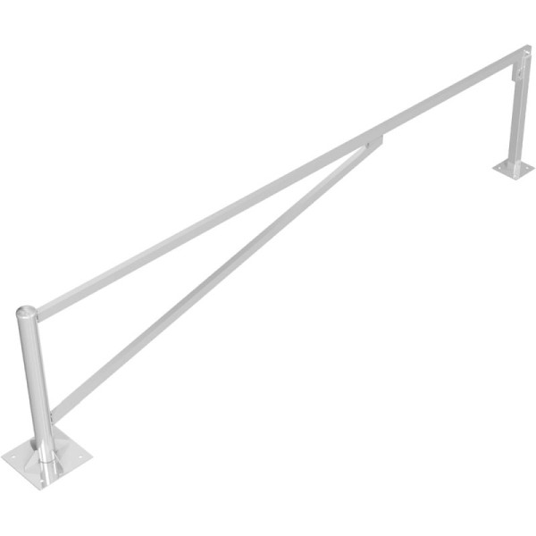 Stein HGS Drehschranke, 4000 mm / ohne Farbe, Profilzylinderschloss verschiedenschließend, zum Aufdübeln mit Bodenplatte 360x360mm, 413.400zp