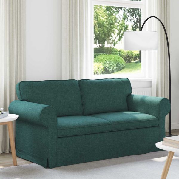 vidaXL Sofa 140cm Dunkelgrün Metall, 42024309, 8721364376106