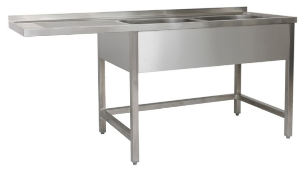 A&S Polarny Spülzentrum 1600 x 700 x 850 mm 2 Becken rechts, ohne Grundboden, 700 mm Tiefe, SPZO1672BR