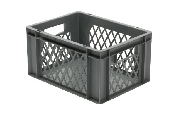 LA-KA-PE TK 400/210-1, Transport-Stapelkasten, grau, Wände durchbrochen, VE: 4 Stück, 07421 22 15