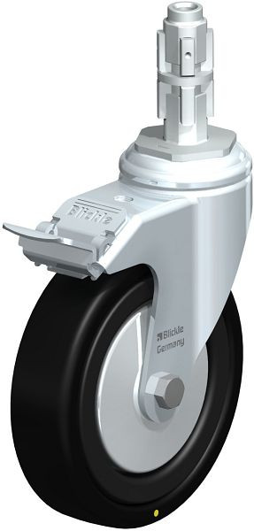 Blickle LKRA-VPA 126K-11-FI-EL-FA-E13 Apparate-Lenkrolle mit Expander & Feststeller, Vollgummi, Schwarz, 298596