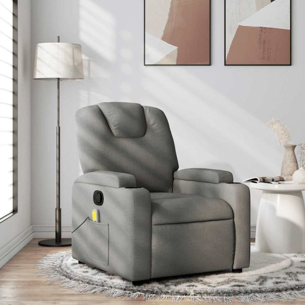 vidaXL Massage-Relaxsessel, Stoff, Dunkelgrau, 3205969