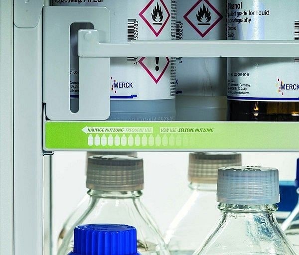 asecos Reling-System (Set für 1 Fachboden) für Modell(e): V90 mit Breite 450/810 mm, 35099