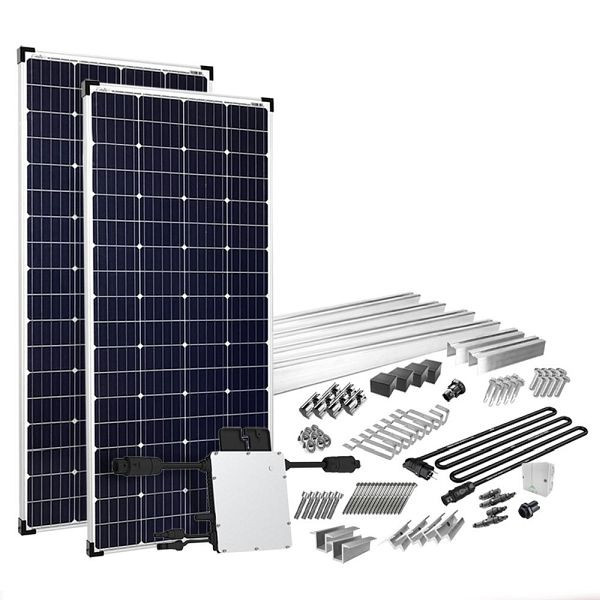 Offgridtec Solar-Direct 400W HM-400 Balkonkraftwerk Montagepaket Biberschwanz Wieland Verbindungsdose 10m, 4-01-015335-006