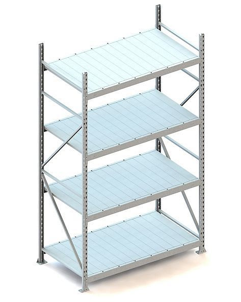 Meta MINI-RACK GR 2500x1400x800 mm, verzinkt, mit Stahlpaneele, Bodenanzahl: 4, 20051277