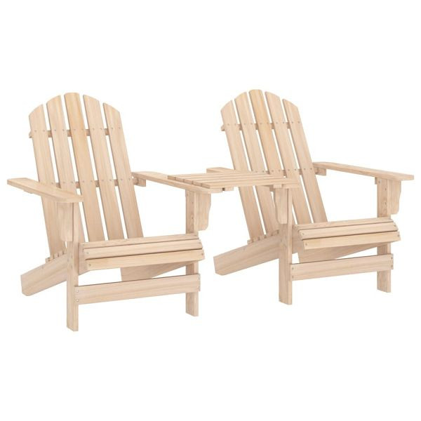 vidaXL Adirondack-Gartenstühle mit Tisch Massivholz Tanne, 315892