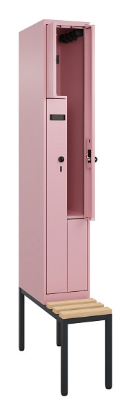 C+P Z-Spind Evolo PLUS, Bank, 2 Fächer, 2120x300x815mm, 3015/3015, Drehriegel, Sitzfläche Buche-Hartholz, Sitzbank, 0490537-102 S10026