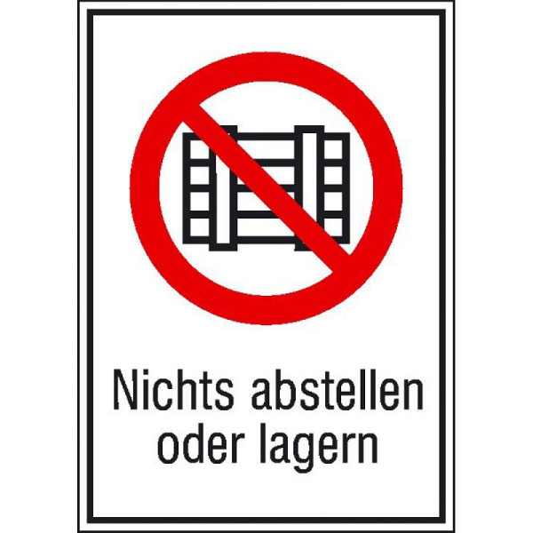 Stein HGS Kombischild, Nichts abstellen oder lagern, 262 x 371mm/ Alu, geprägt, 11.1150