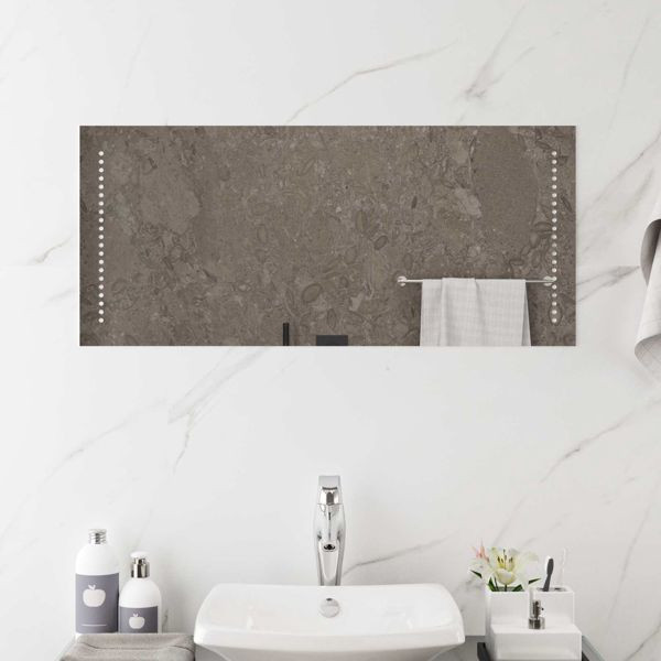 vidaXL LED-Badezimmerspiegel Transparent 90 x 40 cm Gehärtetes Glas, 42045781