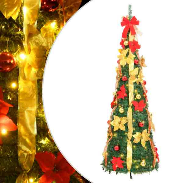 vidaXL Pop-Up-Weihnachtsbaum Künstlich 100 LEDs Grün 150 cm, 357761