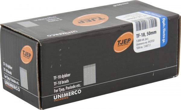 TJEP TF18 50mm Stift, verzinkt Box 5.000 Stück, Brads und Stifte, 842050