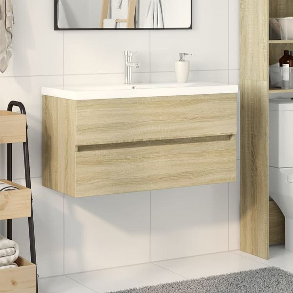 vidaXL 2-teilig Badmöbel-Set Keramik und Holzwerkstoff, 3307660