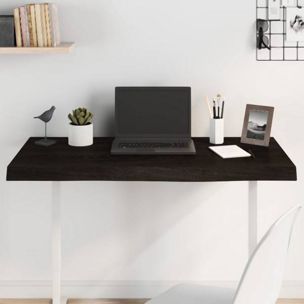 vidaXL Tischplatte Dunkelbraun 100x40x(2-6)cm Massivholz Eiche, 3156427
