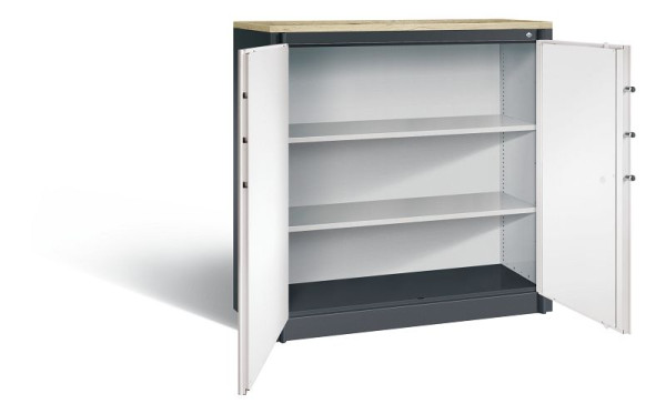 C+P Feuerschutzschrank Certos, H1226xB1200xT500mm, Farbe: Schwarzgrau / Verkehrsweiß, Klinkengriff, 3 OH, 1181-00 S10556