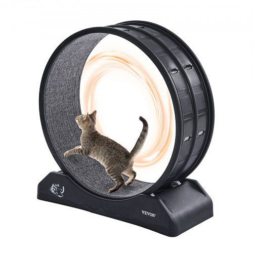 VEVOR Katzenlaufrad, 80x34x85cm, mit Bremse & Teppichlaufbahn, leise, für Gewichtsverlust & Gesundheit, Schwarz, SLMPBJHSPP315IBR5V0