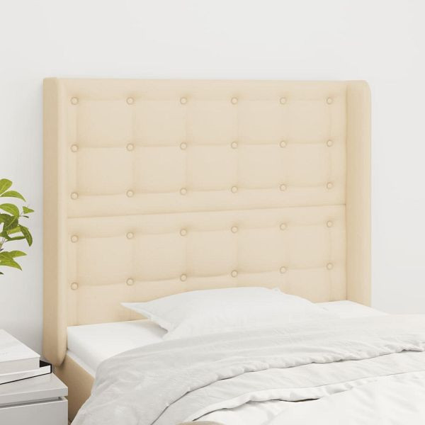 vidaXL Kopfteil mit Ohren Creme 83x16x118/128 cm Stoff, 3119993
