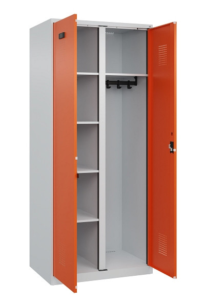 C+P Wäsche-/Garderobenspind Evolo PLUS, 2 Abteile, 1850x800x500mm, 7035/2004, Zylinderschloss, 049600-22 S10029