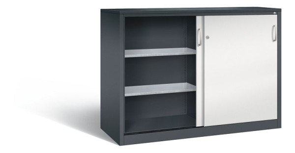 C+P Schiebetürenschrank Acurado, H1200xB1600xT600mm, Farbe: Schwarzgrau / Lichtgrau, Bügelgriff, 2167-09 S10034