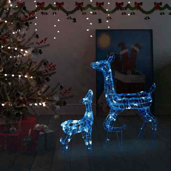 vidaXL LED-Rentier-Familie Weihnachtsdeko Acryl 160 LED Blau, 329791
