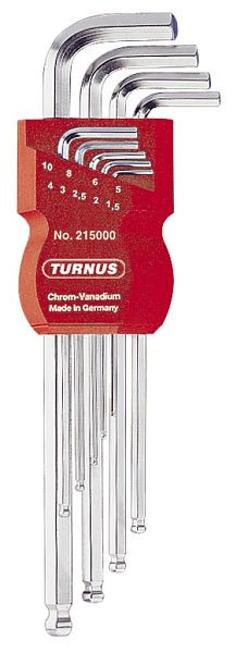 KUKKO Winkelschraubendreher mit Kugelkopf im TURNUS-Clip, Kugelkopf Profil: 1,5; 2,0; 2,5; 3,0; 4,0; 5,0; 6,0; 8,0; 10,0, VE: 10 Stück, 215-000