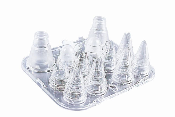 Schneider Tüllen Kassetten-Set aus Polykarbonat, transparent, Ø 4,5,7,9 (6 Zähne) Ø 7, 9, 11, 13 (8 Zähne), 196610