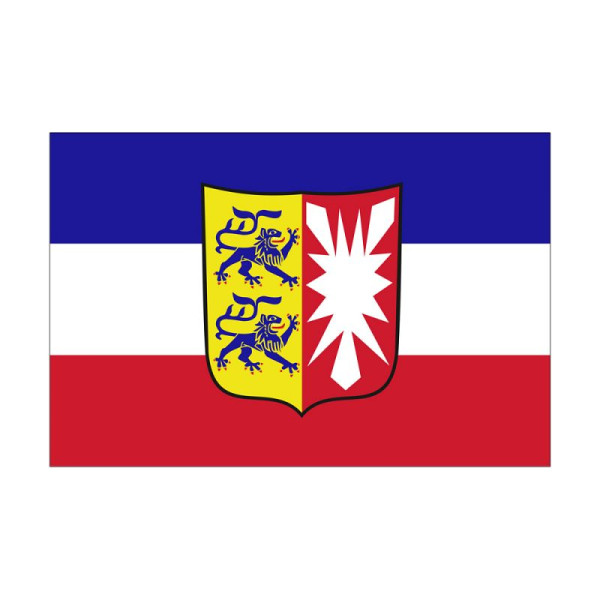 Stein HGS Landesflagge Schleswig-Holstein, 60 x 90 cm (Querformat), mit Seil und Schlaufe, FlagTop 110 g/m², für Fahnenmasten 6 m, ohne Hohlsaum, 26638