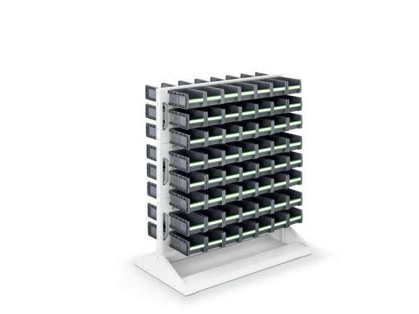 bott perfo Rack mit 112 bottBoxen, 6 Schlitzplatten, BxTxH: 1000x550x1125mm, Lichtgrau, 41022011.16