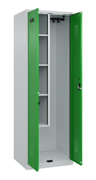 C+P Putzmittel-Spind Evolo PLUS, 2 Abteile, 1850x600x500mm, 7035/6037, Zylinderschloss, 049100-00 S10038