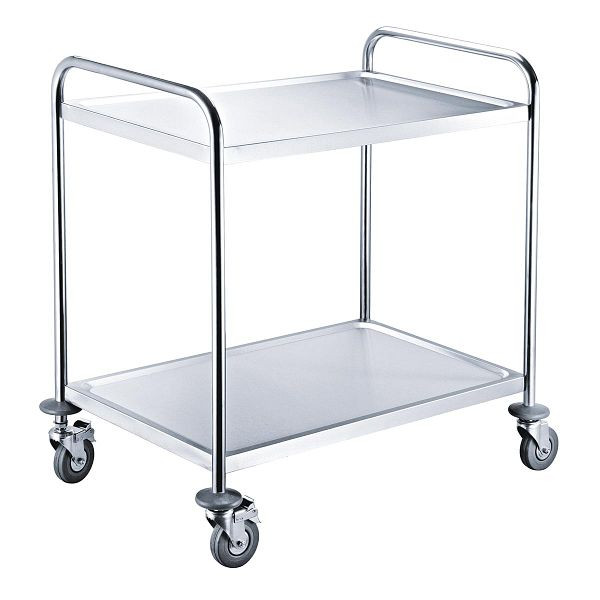Vaiotec EASYLINE Servierwagen Edelstahl / 2 Böden, 40 kg Traglast pro Boden, 86x54x94 cm, 10067