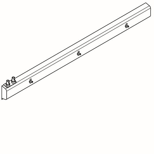 KWC Armatureneinheit, Edelstahl, Wandmontage, 3 Waschplätze, 2100 mm, Wasseranschluss von oben links, 2030071651