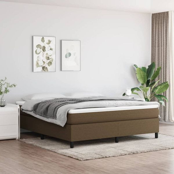 vidaXL Boxspringbett mit Matratze Dunkelbraun 180x200 cm Stoff, 3144442