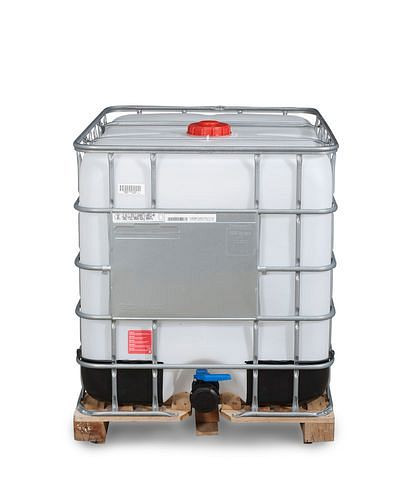 DENIOS Recobulk IBC Gefahrgut-Container, Holz, 1000 l, Öffnung NW150, Auslauf NW80, 266191
