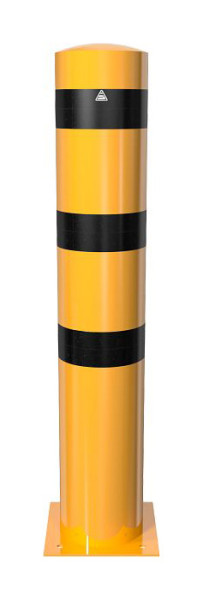 Schake Stahlrohrpoller Ø 273 x 5 mm zum Aufdübeln gelb / schwarz, ohne Öse, 40273BG